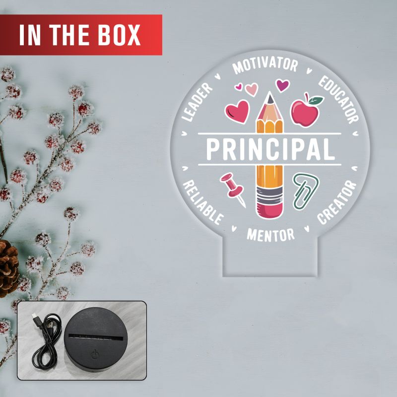 Principal table lamp with multicolored Light Principal Appreciation gift Principal Office Decor Light School Principal Gift